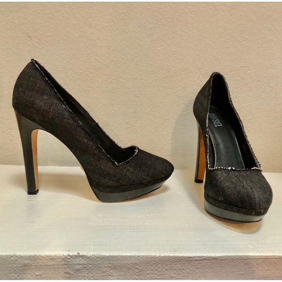 Diesel Black Denim Platform Heels European size 39 , US 8.5 - Picture 9 of 10
